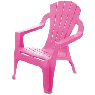 Spetebo Kinder Lounge Gartenstuhl aus Kunststoff - pink - Robuster Garten Loungesessel für Kleinkinder - Monoblock Stuhl Kinderstuhl Spielstuhl Sitz Möbel stapelbar