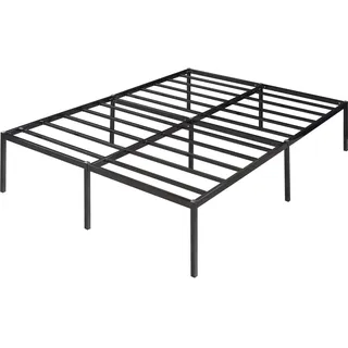 [en.casa] - Metallbett Vårdö mit Matratze 140x200 cm Schwarz