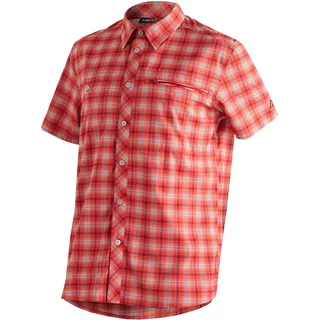 Outdoorhemd MAIER SPORTS "Kasen S/S M", Herren, Gr. 58, Normalgrößen, rot, 97% Polyester, 3% Elasthan, Kurzarm, Hemden, kurzarm Herrenhemd, atmungsaktives Wanderhemd, Karohemd