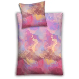 KLEINE WOLKE Solero Aquarall-Print Baumwolle Multicolor 135 x 200 cm + 2 x 80 x 80 cm