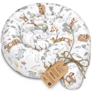 Totsy Baby Seitenschläferkissen Bettschlange Body Pillow 300 cm Baumwolle - Kopfkissen lang Bettrolle Schlafkissen Nackenrolle Kissen Oeko-Tex Hirsch