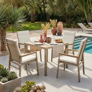 Okwish Garten-Essgruppe 5-tlg. Beige