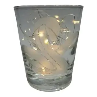 Lichtidee Teelicht Glas Windlicht Glas Trink Glas geätzt, Tischlicht Motiv Schlange , Maritim, Natur, Handmade Unikat Liebe Ostern Muttertaggeschenk, Höhe 8cm,