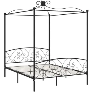 vidaXL Himmelbett 160 x 200 cm Schwarz