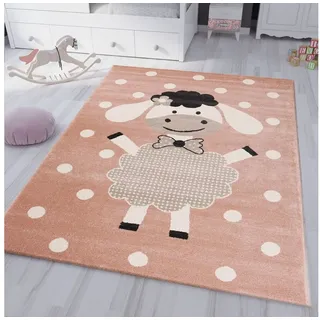 Vimoda Kinderteppich Tiere Design, mit freundlichen Effekt, Rechteckig, Teppich, Kinderzimmer, Babyzimmer, Schlafzimmer, Mädchen, Jung bunt|weiß 120 cm x 170 cm
