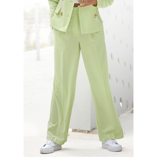 Palazzohose LASCANA Gr. 44, N-Gr, grün (limone) Damen Hosen Strandhosen im Business-Look Bestseller