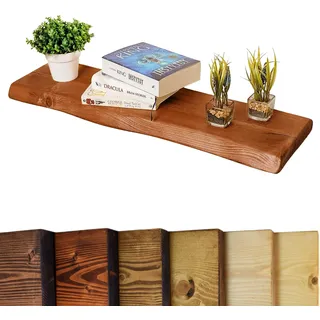 Chill House Waney/Live Edge Rustikal Wandregal 22x4.4cm, Teak, 120cm