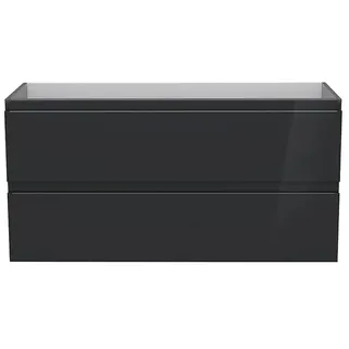 Camargue Espacio Waschtischunterschrank  (120 x 46 x 60 cm, 2 Schubkästen, Gama anthrazit glänzend)