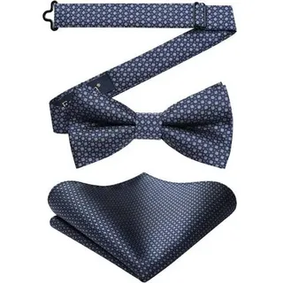 Fliege Herren Einstecktuch Hochzeit Schleife Anzug Set Blau