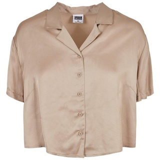 URBAN CLASSICS Langarmhemd Urban Classics Damen Ladies Viscose Satin Resort Shirt (1-tlg) grau 4XL