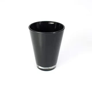 INNA-Glas Konische Glasvase Anna, schwarz, 15cm, Ø 11cm - Blumenvase - Tischvase