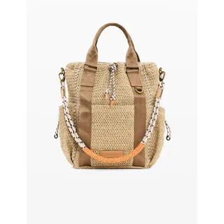 Desigual, Rucksack aus Rafia, Damen, Papier, Weiß, U, WHITE, U