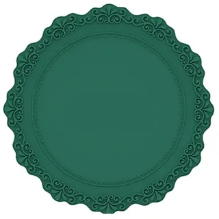 Wambere 1 Stück Runde Tischsets mit Einem Durchmesser von 23 cm,Spitzen-Silikon-Tischset,Abwaschbare Platzsets Teller Untersetzer,Wasserfeste Tischsets Rutschfestes placemat,für Esstisch, Küche,Grün