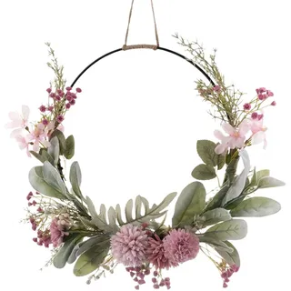Türkranz Deko, Metallring Eukalyptus Girlande Frühlingskranz Metall Künstliche Blumenkranz Mit Orchideen Chrysantheme Hochzeit Wanddeko Frühlingsdeko Ostern Landhaus Haustür Deko Anhänger