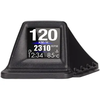 Goshyda Auto-HUD-Display, OBD II GPS-Dual-Mode, Digitaler GPS-Tachometer mit berdrehzahlalarm, Geschwindigkeits-RPM-Temperatur-Spannungsanzeige, fr Fahrzeuge, Autos, Schiffe, Motorrd