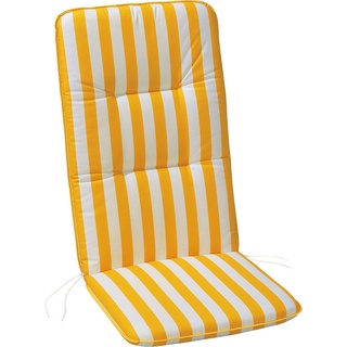 Sesselauflage BEST Polsterauflagen Gr. B/H/T: 50 cm x 6 cm x 100 cm, Baumwolle, gelb (gelb, weiß gestreift) Gartenstuhlauflagen