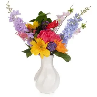 ABELLA Flora künstl. Bouquet Sommer-Mix in Keramik-Vase Höhe 50cm