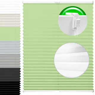 Horivert Plissee Pliseerollo mit Klemmträger Ohne Bohren Stoff Fensterrollo Klemmfix Faltrollo Jalousie Sonnenschutz Blickdicht 75x120 cm