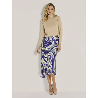 Madeleine Maxirock Damen Grafisch Blau/Gelb 38