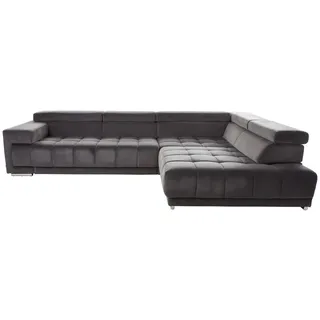 Beldomo Speed Ecksofa, Anthrazit, Metall, 5-Sitzer, Ottomane rechts, L-Form, 326x222 cm, Goldenes M, Typenauswahl, Stoffauswahl, seitenverkehrt erhältlich, Wohnzimmer, Sofas & Couches, Wohnlandschaften, Ecksofas