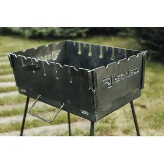 KL - 6/3 Grill-Koffer Set, Klappgrill, Mangal, Schaschlik, für 6 Spieße, Mangal (Мангал‎) 3 mm Stahl ,Grillrost unterwegs Angeln