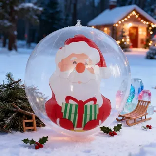 Aufblasbare Weihnachtskugeln 35cm Groß Weihnachten Aufblasbar Ball PVC Aufblasbarer Weihnachtsball Aufblasbare Christmaskugel Weihnachtskugeln Für Hof Rasen Garten