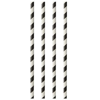 Papstar Trinkhalme aus Papier Ø 6 mm · 29 cm schwarz/weiß "Stripes" 10 x 100 Stück