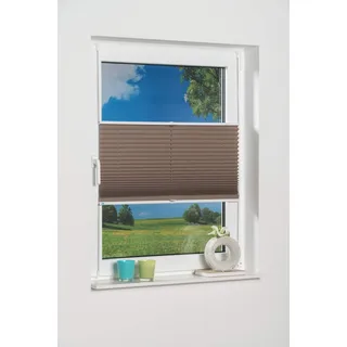 K-HOME Klemmfix-Plissee Palma 110 x 130 cm braun