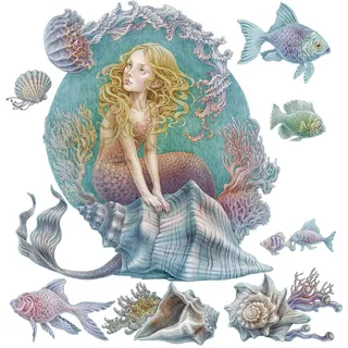 AUFKLEBER 130x115 cm Meerjungfrau Unterwasser