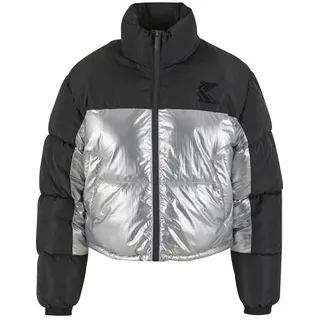 Karl Kani KK Og Metallic Block Crop Puffer Jacket metallic - Silberfarben