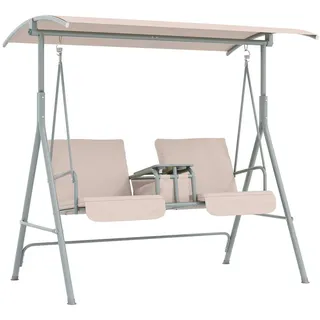 Outsunny Hollywoodschaukel Beige 2-Sitzer