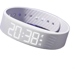 Geräuschlose Vibrationsalarmuhr, intelligent, wasserdicht, Stoppuhr, Multifunktions-Armband mit Schlafmonitor, Schrittzähler, Entfernung, USB-Aufladung, IP65, wasserdicht, Fitness (weiß)