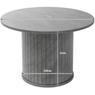 ML-Design Couchtisch rund Grau Holz 60 x 40 cm
