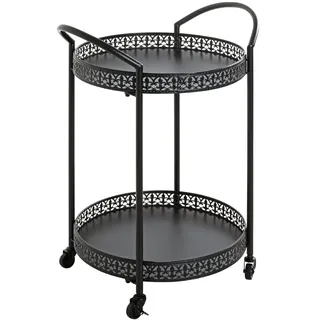 Haku-Möbel HAKU Servierwagen schwarz, Metall - Maße: 51 cm x H 71 cm x T 42 cm, Style: Art Deco