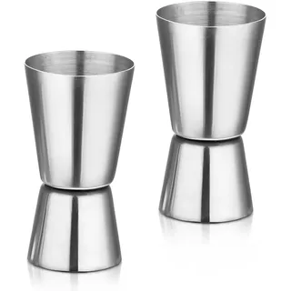 2 Stück Cocktail Messbecher, 2cl & 4cl Dual Spirit Measure Cup Jigger, Präzise Skala Messbecher Cocktail, cl Messbechers Cocktails für Bars Zuhause Hochwertiges Gin Whiskey Alkohol