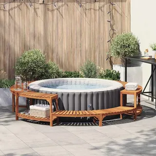 Whirlpool-umrandung Braun √ò275 X 55,5 Cm Massivholz Akazie