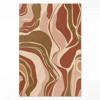 TEPPICH 100x150 cm Abstrakte Flecken Komposition in Boho-Farben