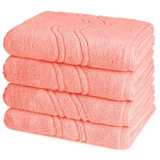 ROSS Handtuch Set Cashmere feeling, Walkfrottee, (Spar-Set, 4-tlg), 4 X Handtuch - im Set - Baumwolle - Saugfähiger und sehr weicher Griff orange