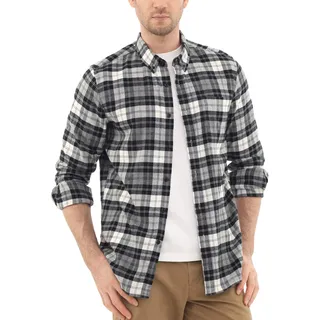 Dubinik® 6 oz Flanellhemd Herren Kariert Button Down Baumwolle Draußen | Freizeit-Shirt, Flanellhemden Herren Langarm, Western Fleece Shirts, Freizeithemd Normale Passform, Weich,Retro, Arbeit - XXL