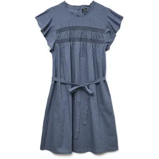 VERO MODA Damen Vmtrine Sl Short Lace Dress WVN Ga Noos, China Blue, M - M