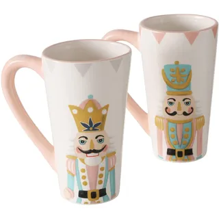 MamboCat 2tlg Set Jumbobecher Nutsy I 600 ml I 2 Personen I Zwei winterliche Nussknacker-Motive I Kaffee-Tasse für Glühwein, Punsch, Feuerzangenbowle I Keramik, Christmas Mug I Weihnachten, X-Mas