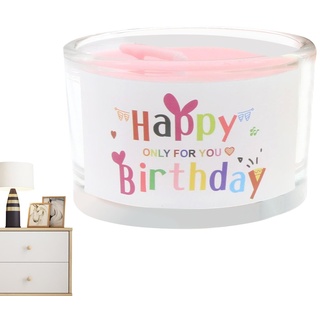 SKUDA Geburtstagskerze im Glas | Duftkerze Happy Birthday Kerzen Geschenke Sojawachs | „Happy Birthday“-Kerzengeschenke für Mutter und Frau mit Duft und Langer Brenndauer