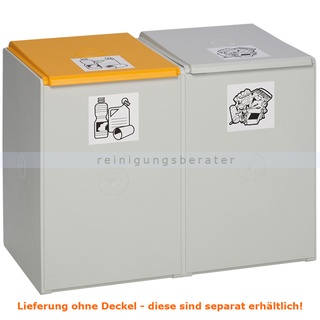 VAR Kunststoffcontainer 2-fach 60 L Mülltrennsystem mehrfach ausgezeichnetes Abfall- & Wertstoff-Sammelsystem