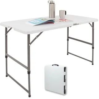 Trutzholm Campingtisch höhenverstellbar 120x60 cm Weiß/Grau