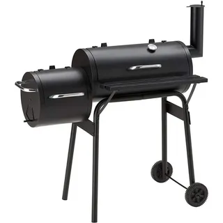 JUNG Holzkohlegrill 54 cm, Grill Holzkohle, Smoker Grill mit Deckel, Outdoor Smoken, direktes und indirektes Grillen