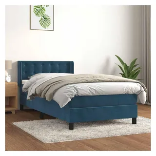 vidaXL Boxspringbett 100 x 200 cm Dunkelblau