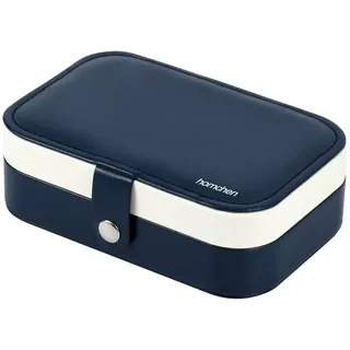 homchen Reise-Schmuck-Organizer-Tasche, Schmuck-Aufbewahrungsbox für Armband, Ohrringe, Ringe, Halskette (Box) Blau