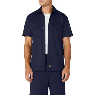 Dickies Herren Regular Fit Freizeit Hemd Shrt/S Work Shirt, Kurzarm, Blau (Navy Blue NV), Gr. Small (Herstellergröße: S) - S