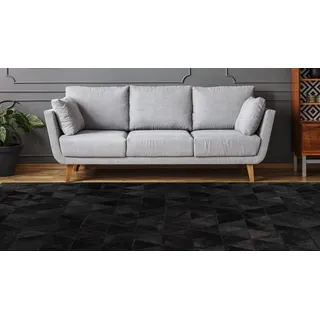 Padiro Fellteppich Lavin 325 Lederteppich, rechteckig, Höhe: 8 mm, 100 % Rindslederfell, Unikat schwarz 80 cm x 150 cm x 8 mm