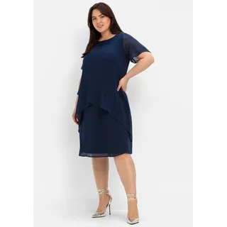 sheego Etuikleid Abendkleid Blau 56